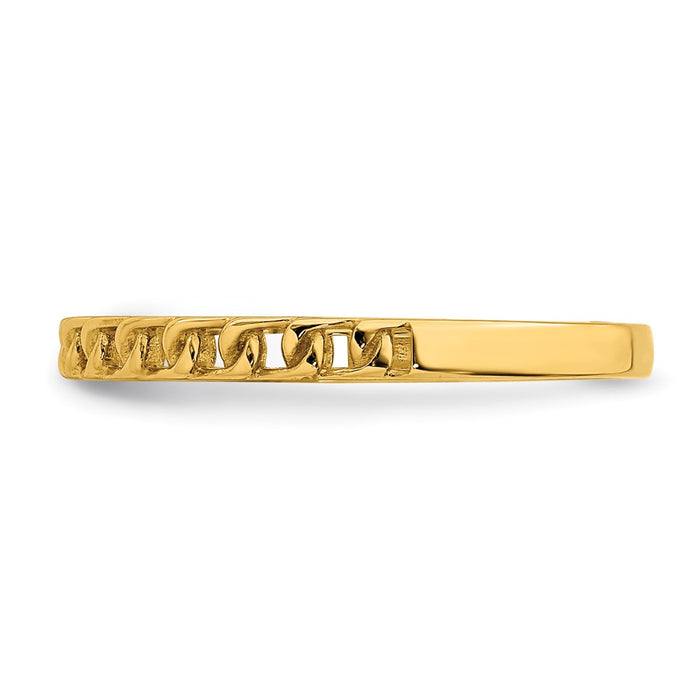 Exclusive 14K Gold Link Design Ring - Stylish & Affordable Luxury Jewelry-3