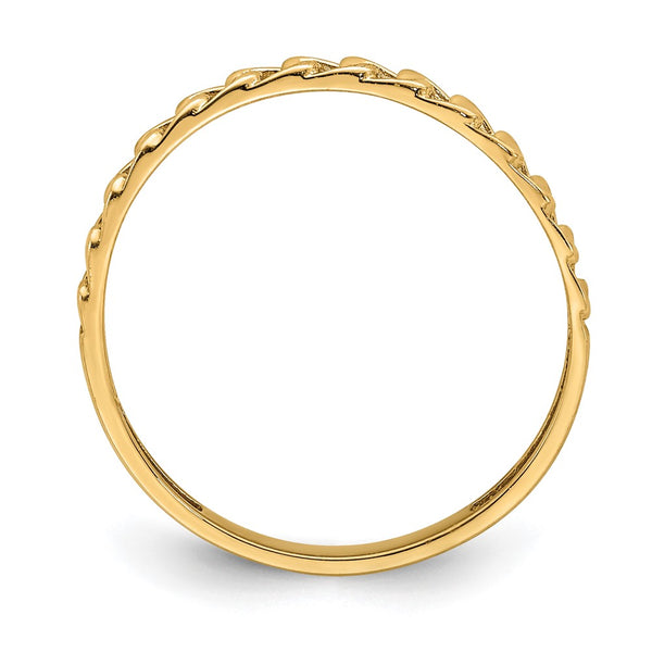 14K Rose Gold Interlocking Link Ring