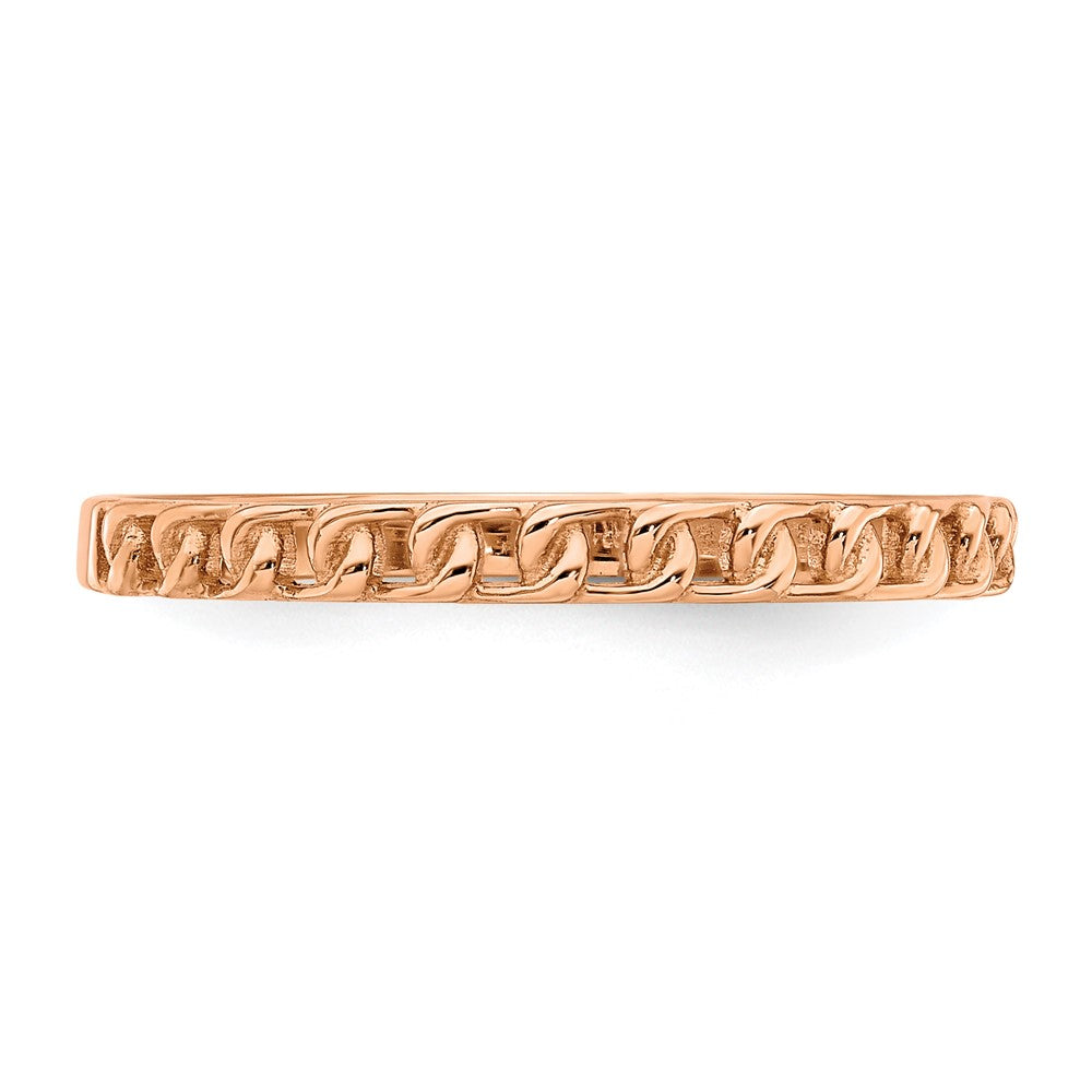 High-Quality 14K Rose Gold Interlocking Link Ring - Stylish and Affordable Design