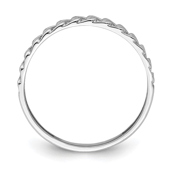 14K White Gold Interlocking Link Ring