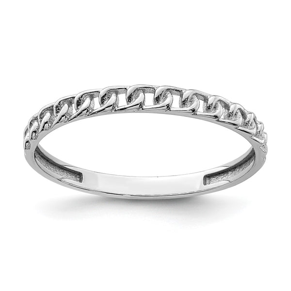 14K White Gold Interlocking Link Ring