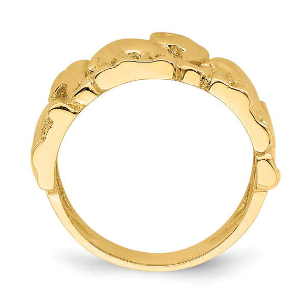 14K Gold Polished Elephant Ring