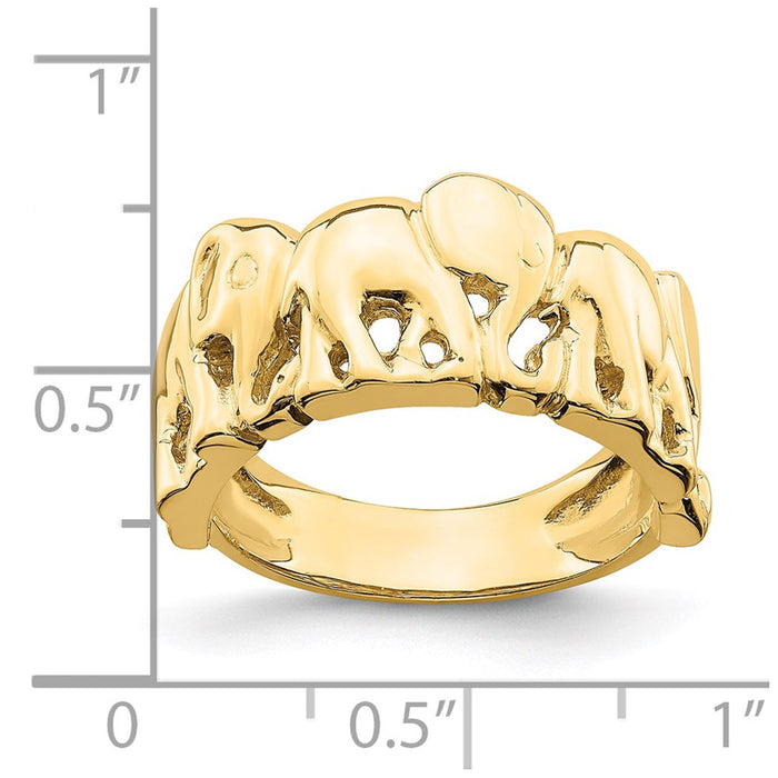 Shop Exclusive 14K Gold Polished Elephant Ring | Stylish Jewelry at an Affordable Price-3