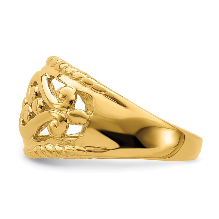 High-Quality 14K Gold Polished Heart Cut-Out Ring - Stylish & Affordable Jewelry-3
