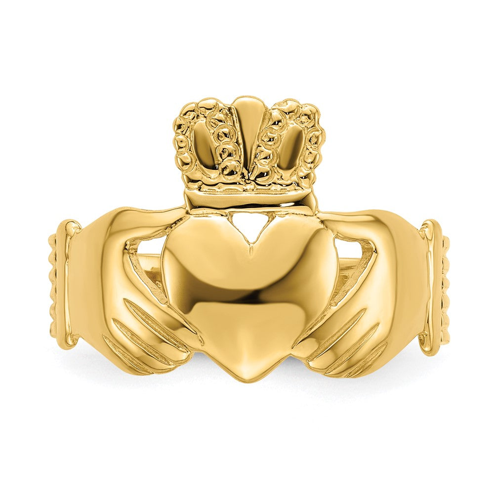 Buy Stylish 14K Gold Polished Claddagh Ring - Size 9, Affordable Luxury!