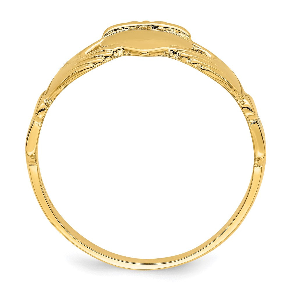 High-Quality 14K Gold Polished Claddagh Ring Size 9 - Stylish Value Buy!