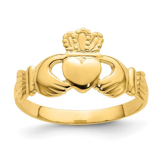Shop Stylish 14K Gold Polished Claddagh Ring, Size 7 - Luxury Jewelry Option