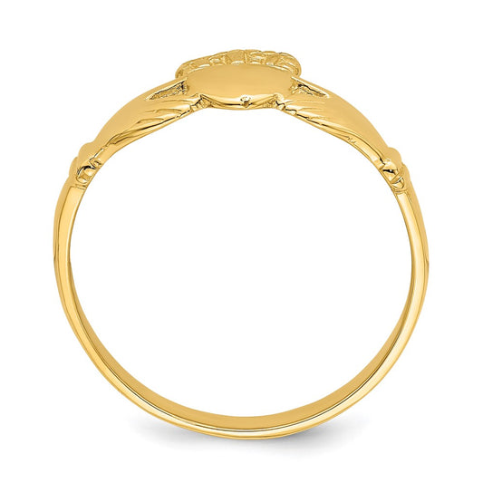Shop Stylish 14K Gold Polished Claddagh Ring - High-Quality Design, Affordable Price
