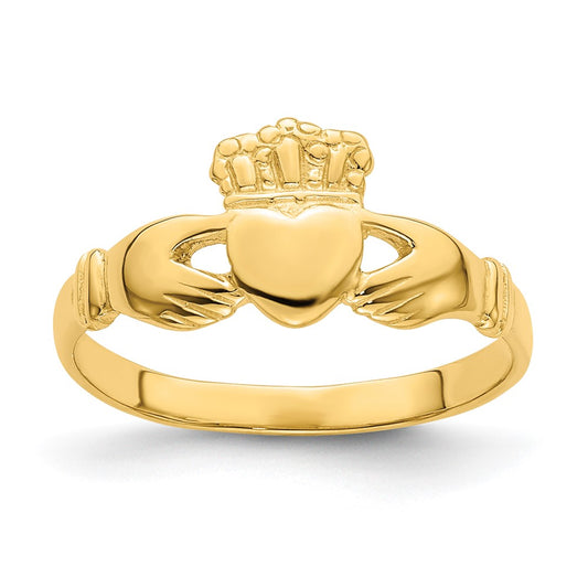 Shop Stylish 14K Gold Polished Claddagh Ring - High-Quality Design, Affordable Price