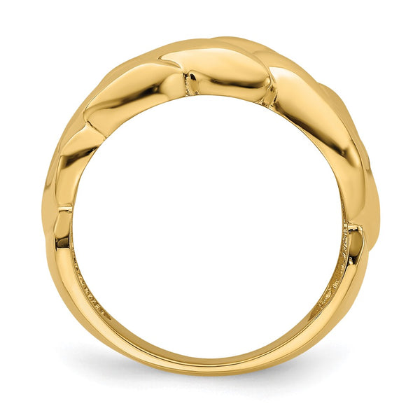 14K Gold Polished Intertwined Braided Band Ring