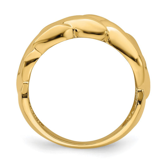 Exclusive 14K Gold Polished Intertwined Braided Band Ring - Stylish Design