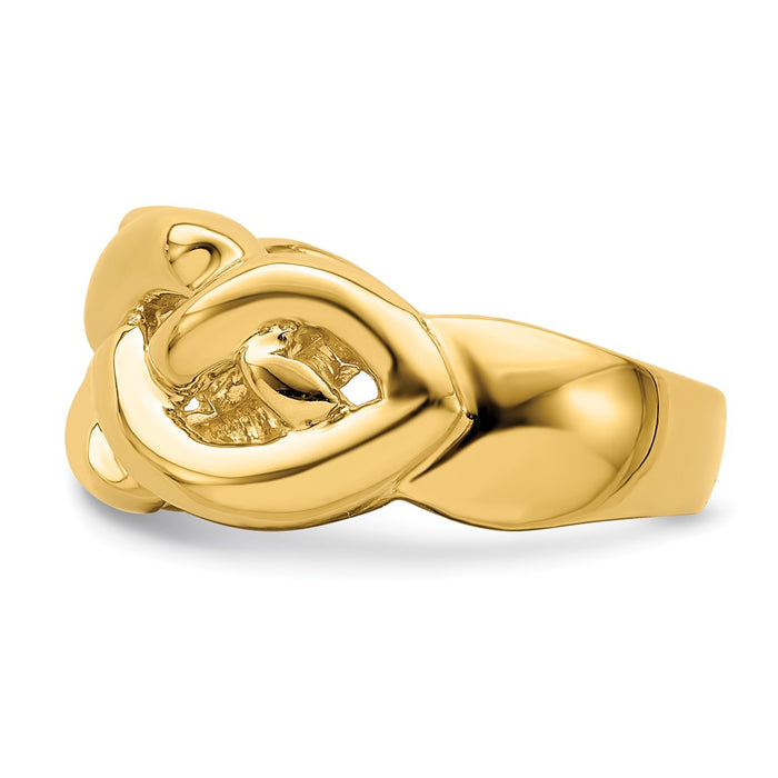 Exclusive 14K Gold Polished Intertwined Braided Band Ring - Stylish Design-3