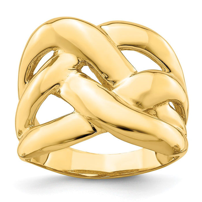 Shop Stylish 14K Polished Bold Basketweave Dome Ring | Exclusive Design-1