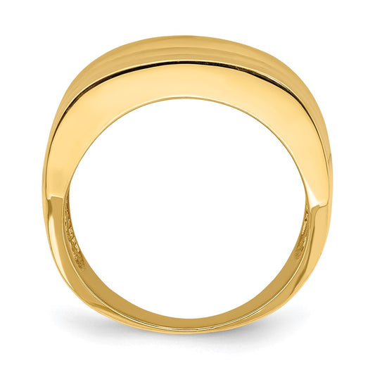 Shop Stylish 14K Gold Polished Triple Ridge Dome Band - Affordable Luxury Ring
