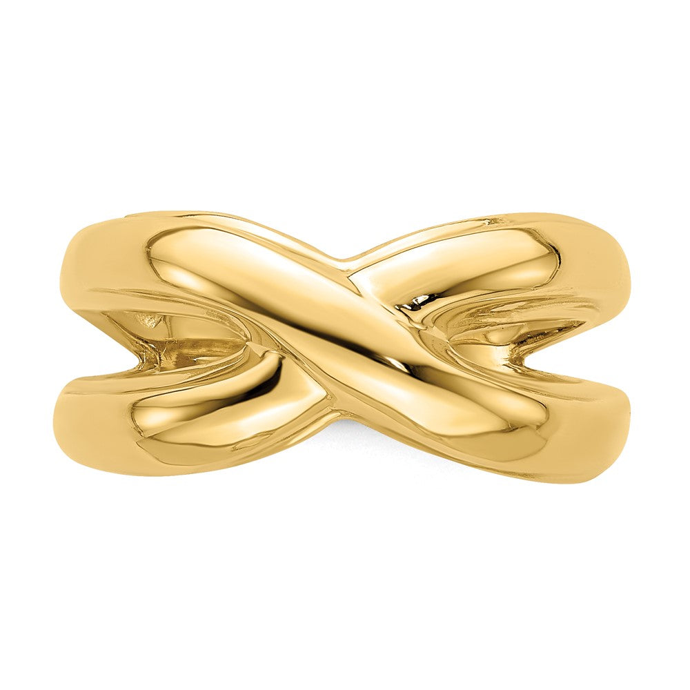 Exclusive 14K Gold Polished Dome Ring - Stylish Cut-Out Sides, Affordable Price