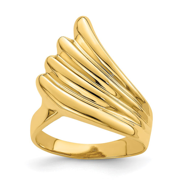 14K Gold Polished Mermaid Tail Ring