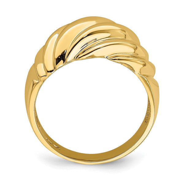 14K Gold Polished Shrimp-Inspired Fashion Ring