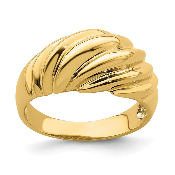 14K Gold Polished Shrimp-Inspired Fashion Ring