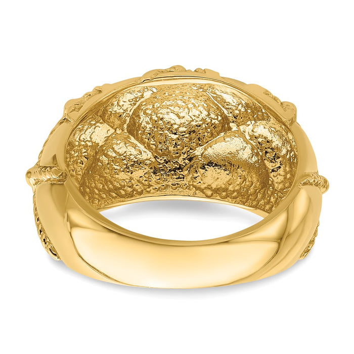 High-Quality 14K Gold Quilted Rope Design Women's Ring - Stylish Value!-5