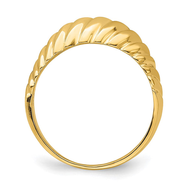 14K Gold Polished Shrimp-Style Dome Ring