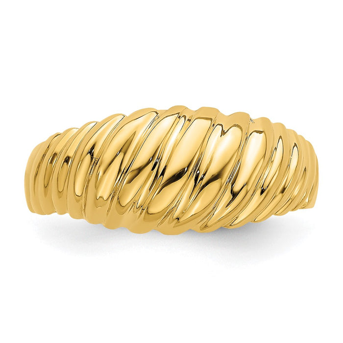 Shop Exclusive 14K Gold Polished Shrimp-Style Dome Ring - Stylish & Affordable-4