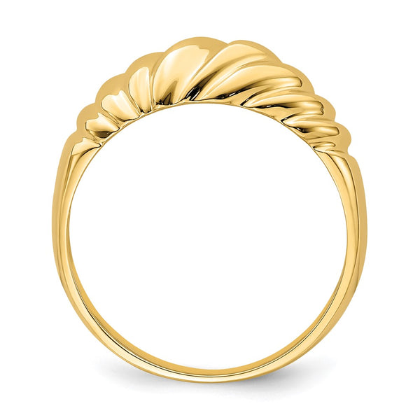 14K Gold Polished Dome Band Ring