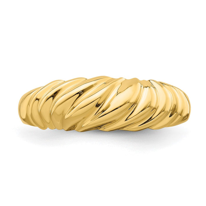 Exclusive 14K Gold Polished Dome Band Ring - Stylish & Affordable Jewelry-4