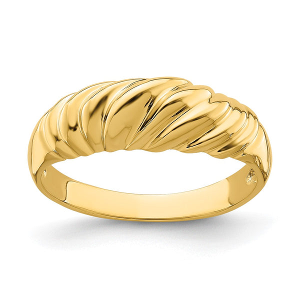 14K Gold Polished Dome Band Ring