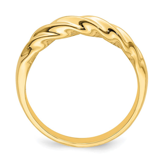Exclusive 14K Gold Polished Slim Ribbed Dome Band Ring - Stylish Value Choice