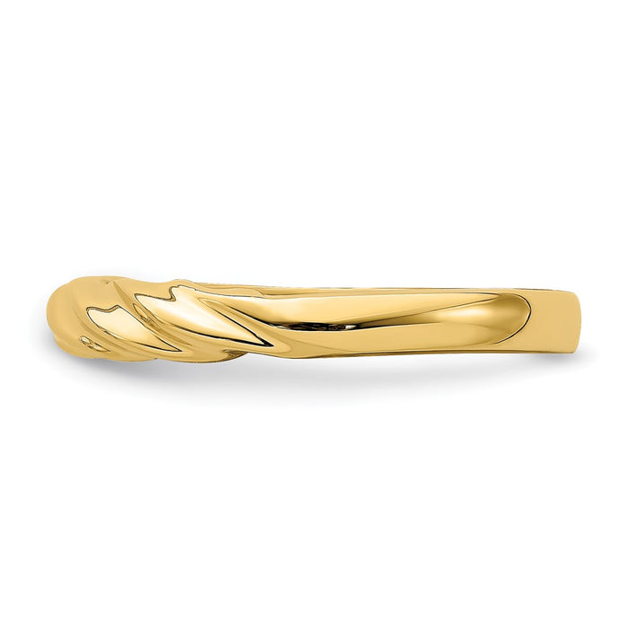 Exclusive 14K Gold Polished Slim Ribbed Dome Band Ring - Stylish Value Choice-3