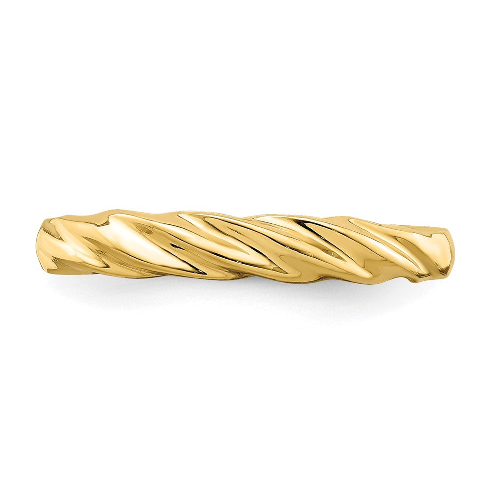 Exclusive 14K Gold Polished Slim Ribbed Dome Band Ring - Stylish Value Choice