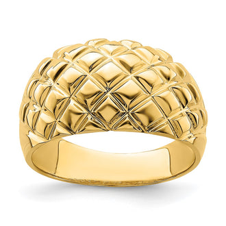 Shop Stylish 14K Gold Polished Basket Weave Design Ring - Exclusive Value!