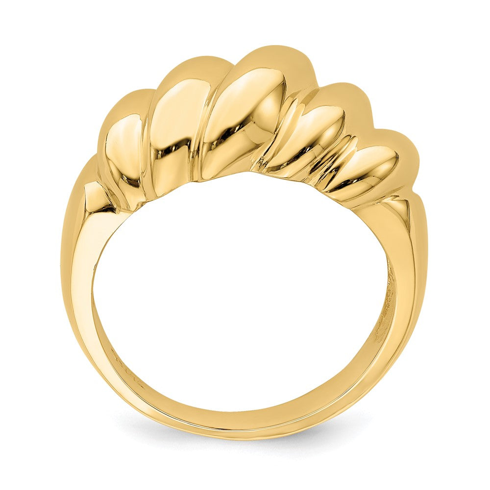 Shop Stylish 14K Polished Slanted Dome Ring with Unique Shrimp Design