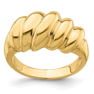 Shop Stylish 14K Polished Slanted Dome Ring with Unique Shrimp Design
