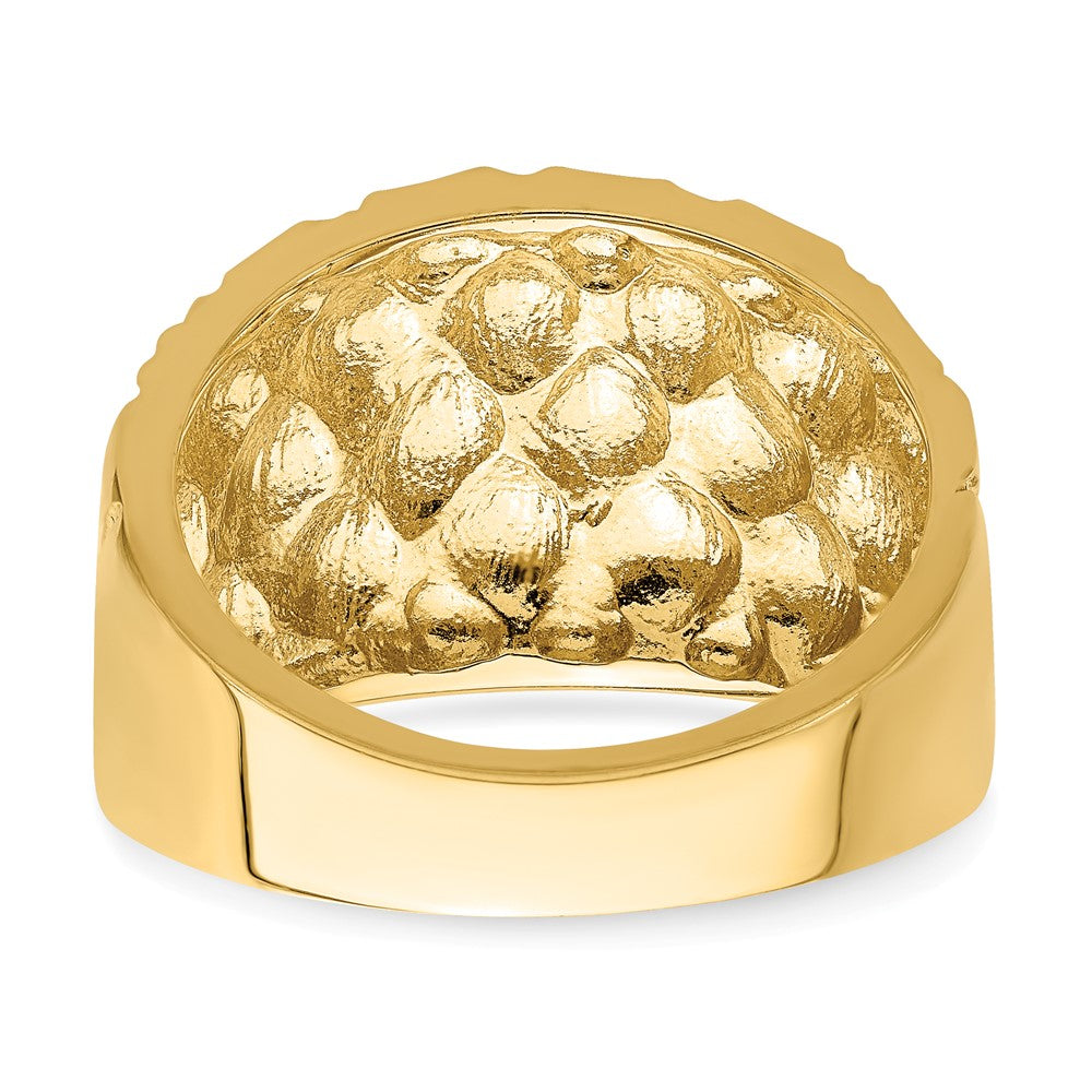 High-Quality 14K Gold Double-Curved Quilted Dome Ring - Stylish Value Piece