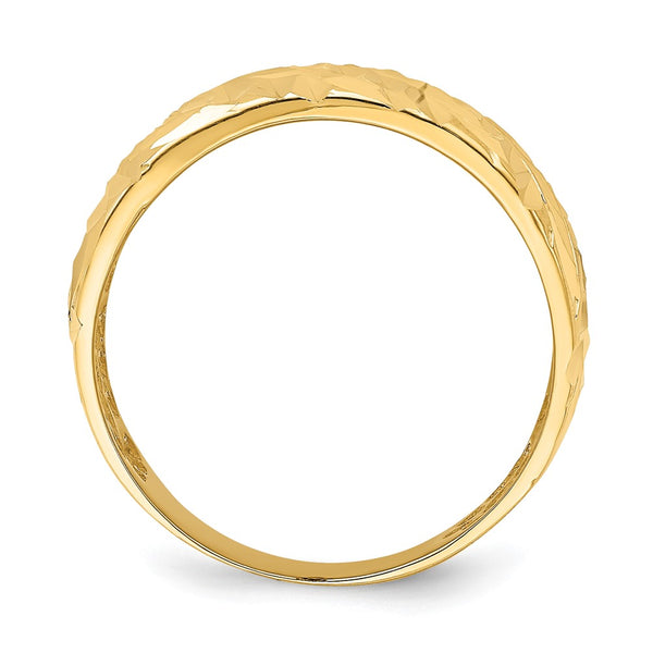 14K Gold Double-Cut Arrow Slash Dome Ring