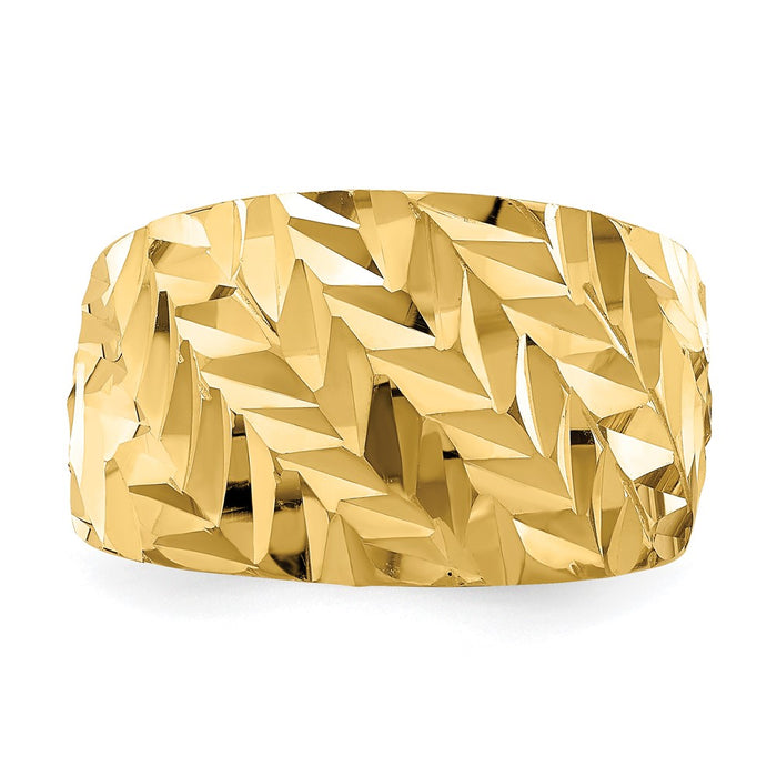 Exclusive 14K Gold Double-Cut Arrow Slash Dome Ring - Stylish & Affordable-4