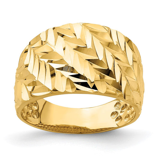 Exclusive 14K Gold Double-Cut Arrow Slash Dome Ring - Stylish & Affordable