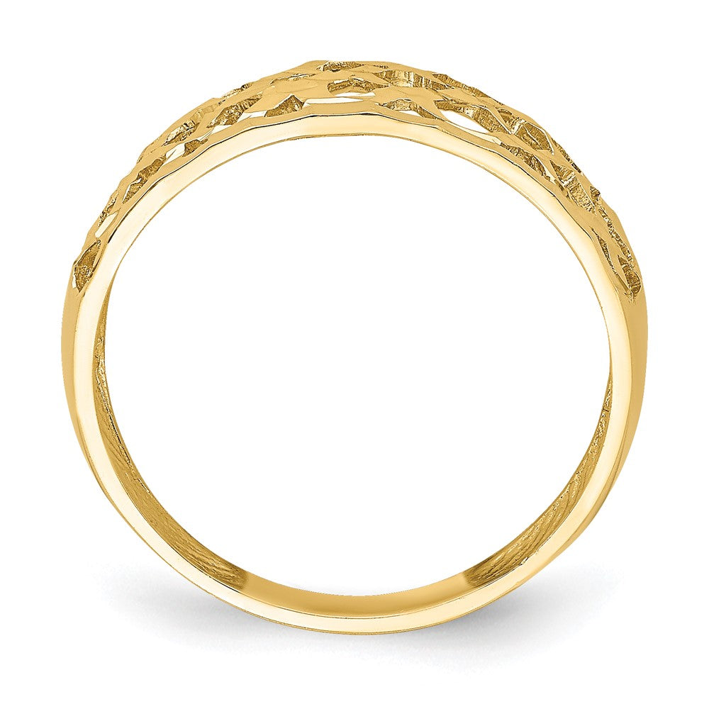 Exclusive 14K Solid Gold Woven Dome Ring - Stylish D/C Pattern, Affordable Price