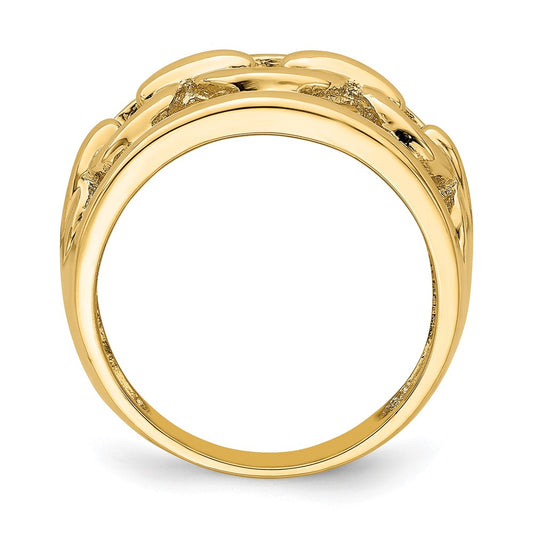 Exclusive 14K Gold Polished Interior Chain Ring - Stylish & Affordable Jewelry