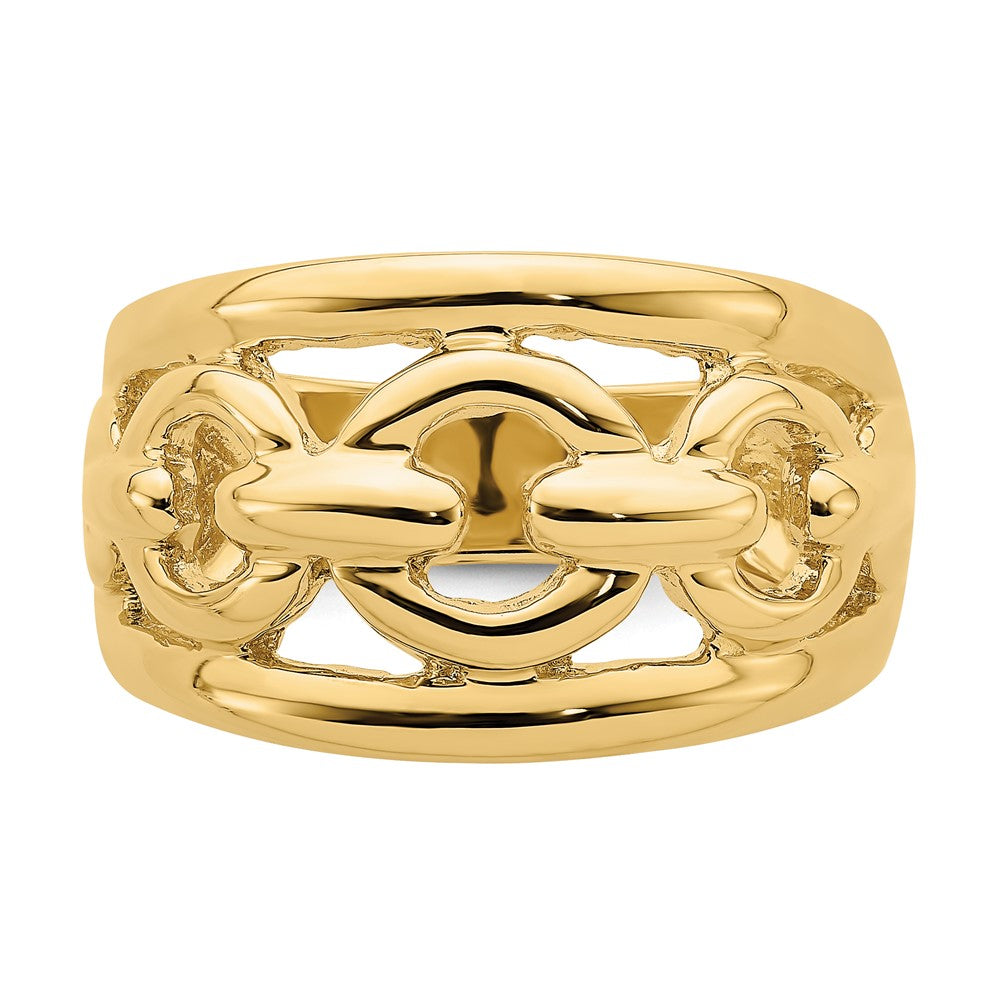 Exclusive 14K Gold Polished Interior Chain Ring - Stylish & Affordable Jewelry