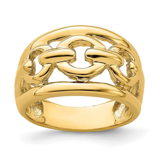 Exclusive 14K Gold Polished Interior Chain Ring - Stylish & Affordable Jewelry