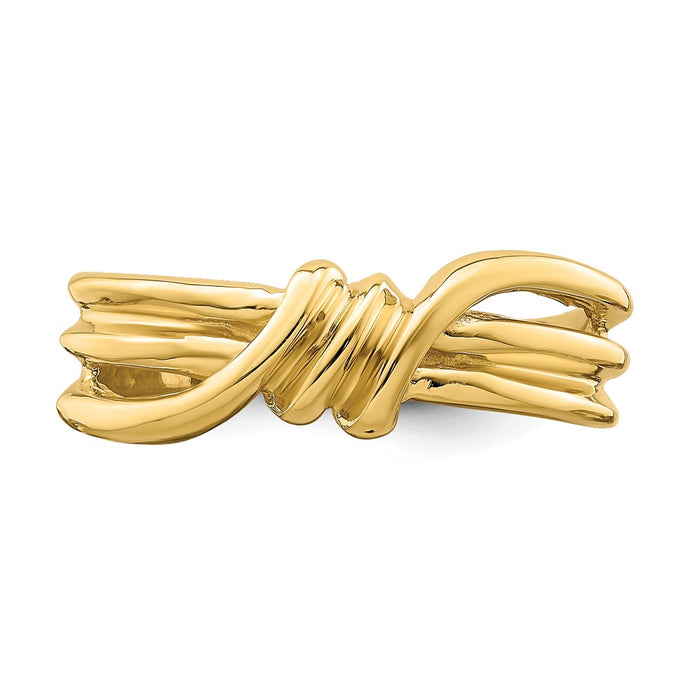 Shop 14K Gold Polished Ribbed Design Band Ring - Stylish and Affordable Elegance-4