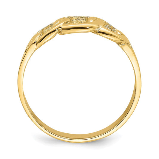 Buy Stylish 14K Gold Polished Chain Link Band Ring - Affordable Luxury