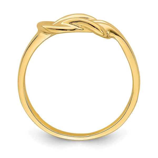 14K Gold Polished Freeform Love Knot Ring