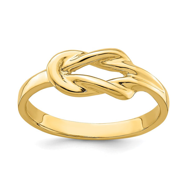 14K Gold Polished Freeform Love Knot Ring