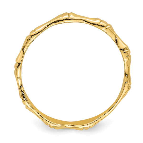 14K Polished Bamboo Ring