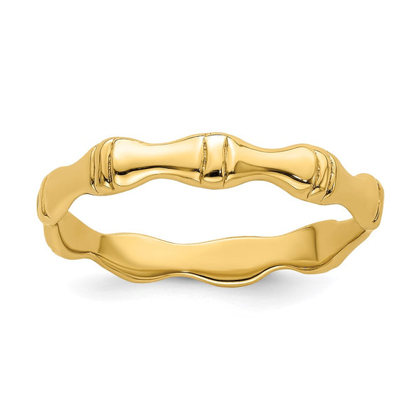 14K Polished Bamboo Ring