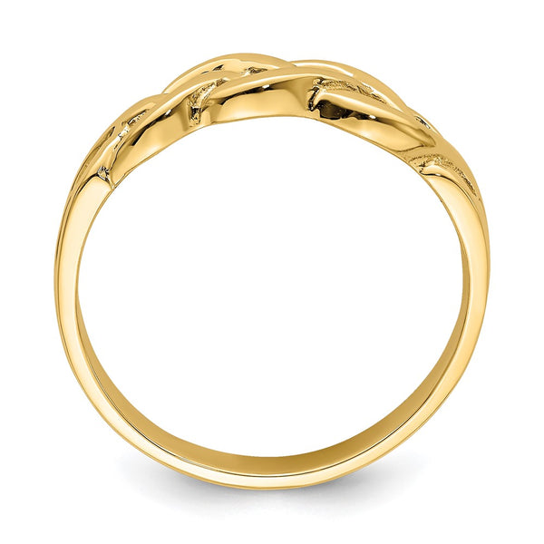 14K Gold Polished Braided Knot Ring