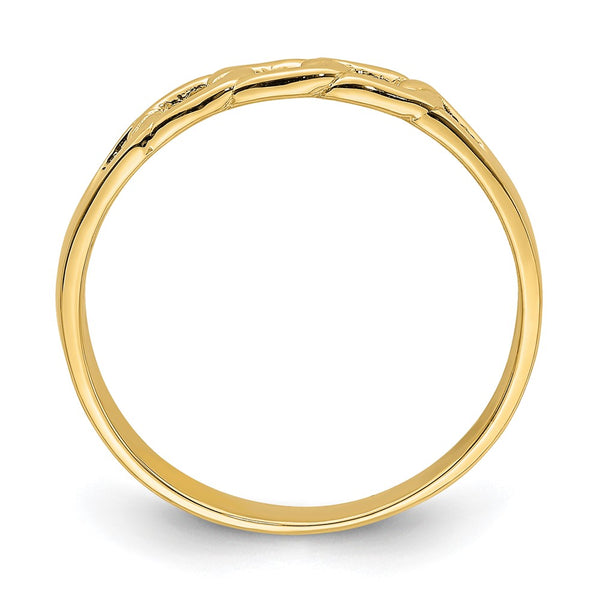 14K Gold Polished Link Band Ring